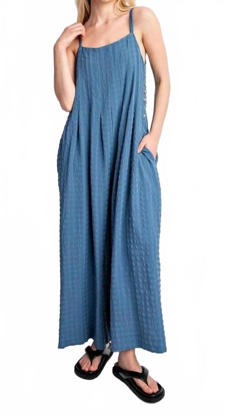 NEW GIGIO sleeveless wide leg jumpsuit in blue